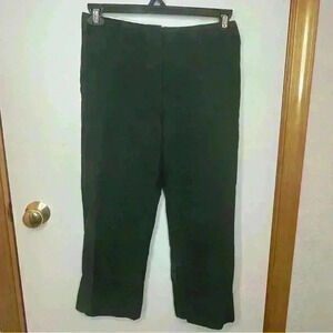 Zara Basic Capri Pant Women Small Green Straight Leg Casual Cuffed